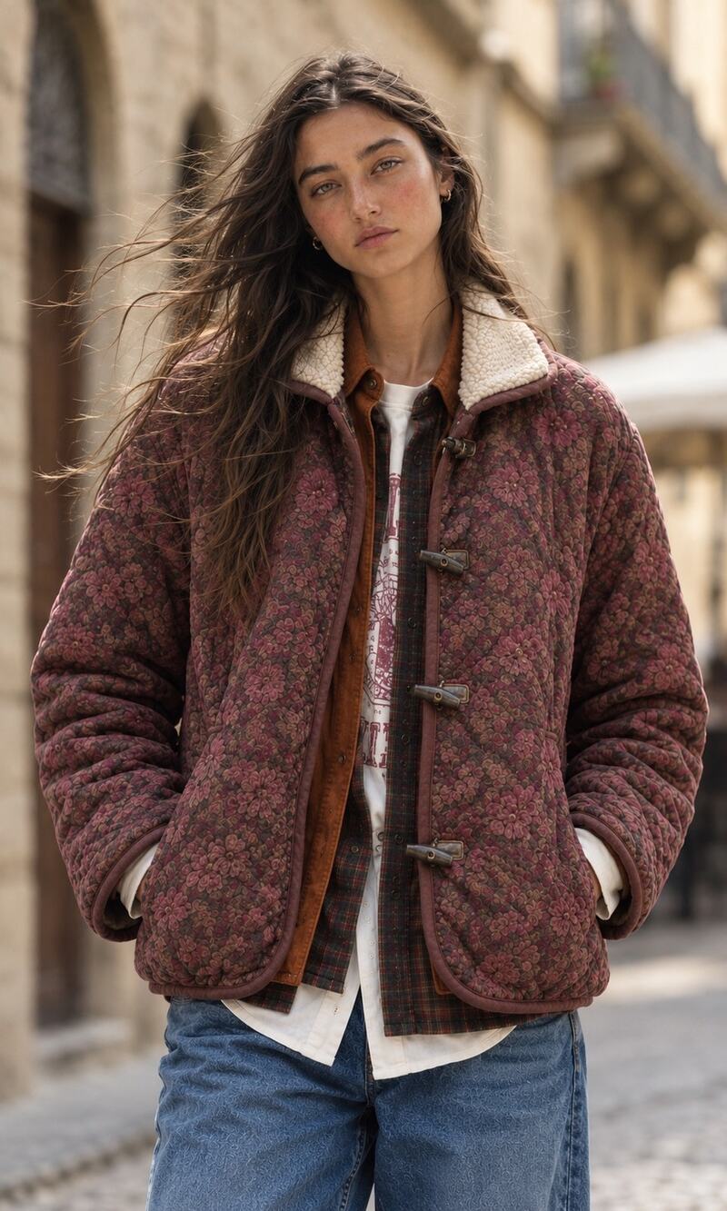Free People Medium See U Soon Floral Sherpa Jacket NWOT